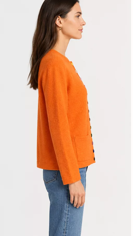 Gilet en cachemire orange