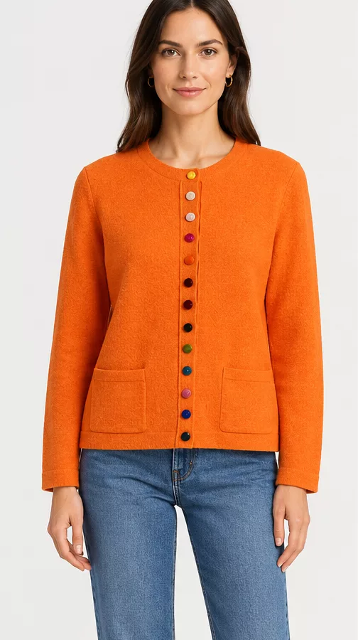 Gilet en cachemire orange