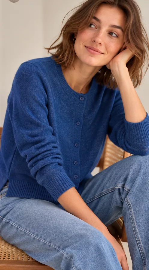 Gilet en Cachemire bleu
