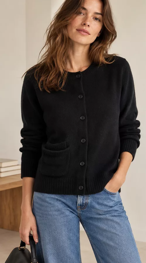 gilet en cachemire noir