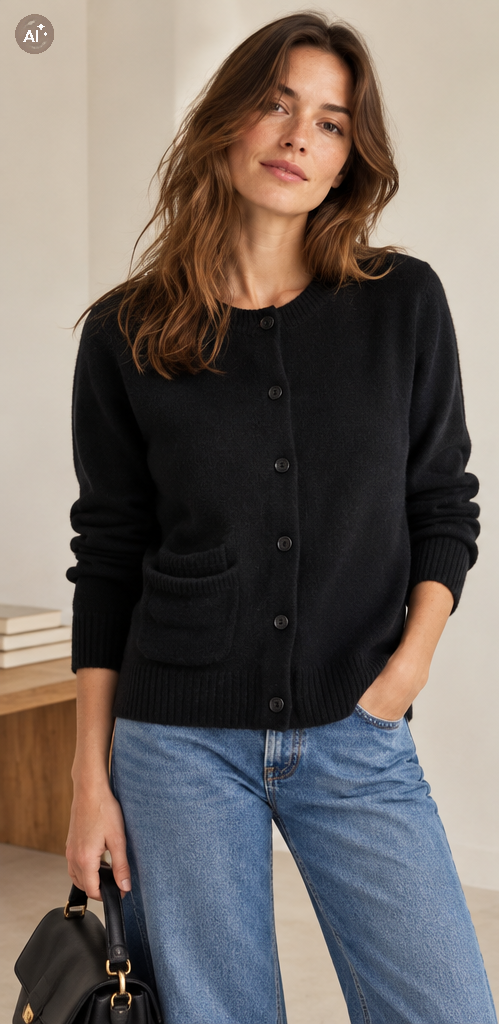 gilet en cachemire noir