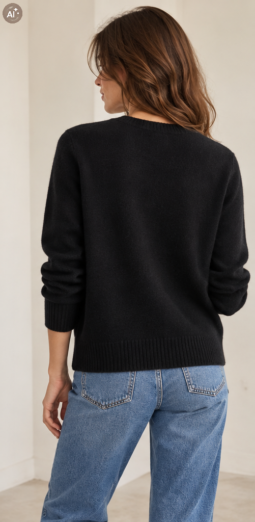 gilet en cachemire noir – Image 3