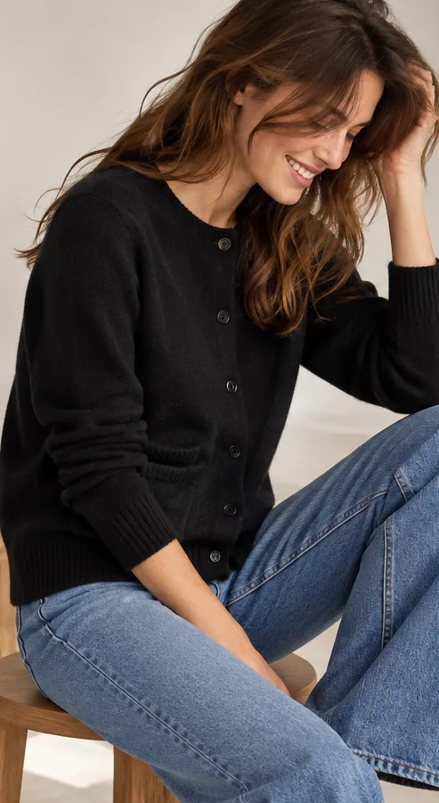 gilet en cachemire noir