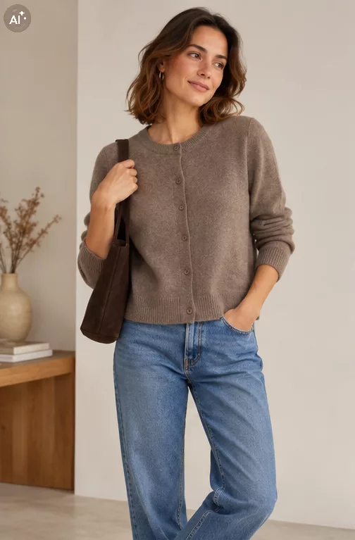 Gilet en Cachemire marron
