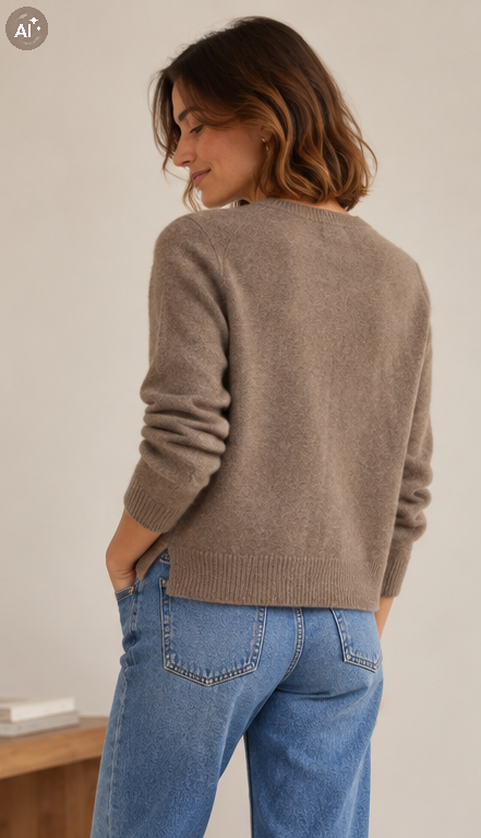 Gilet en Cachemire marron – Image 3