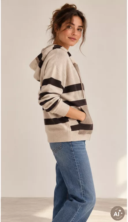 Gilet en cachemire rayé