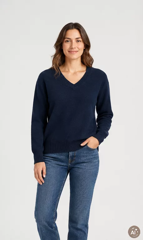 Pull col v en cachemire esthème