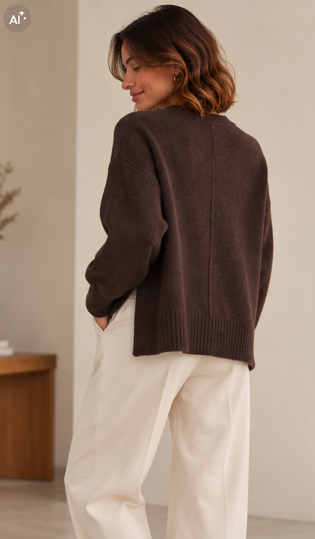 Pull en Cachemire Marron – Image 3