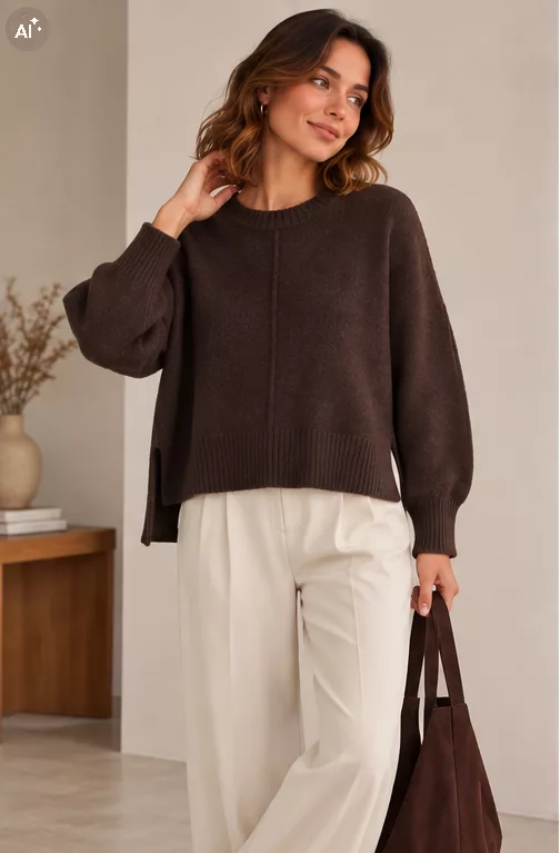 Pull en Cachemire Marron
