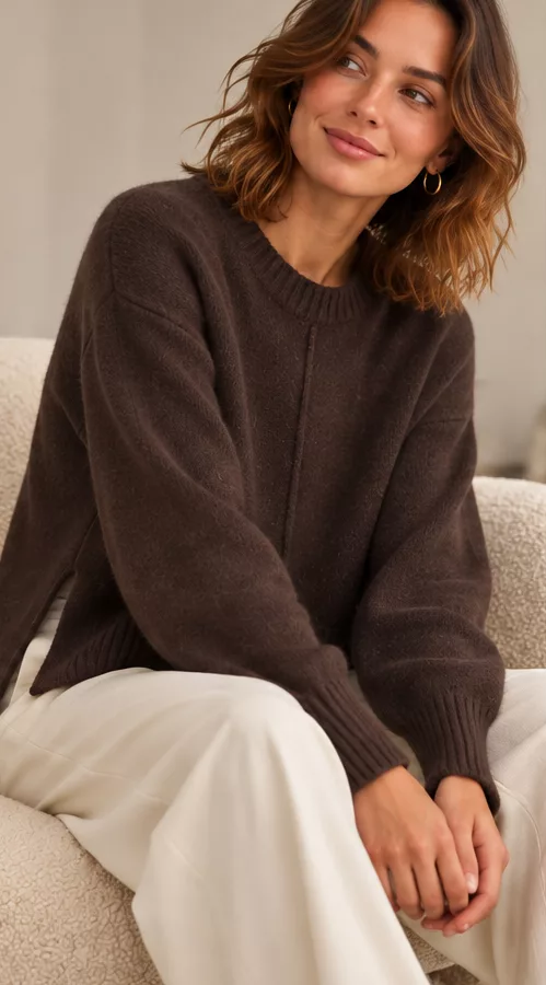 Pull en Cachemire Marron