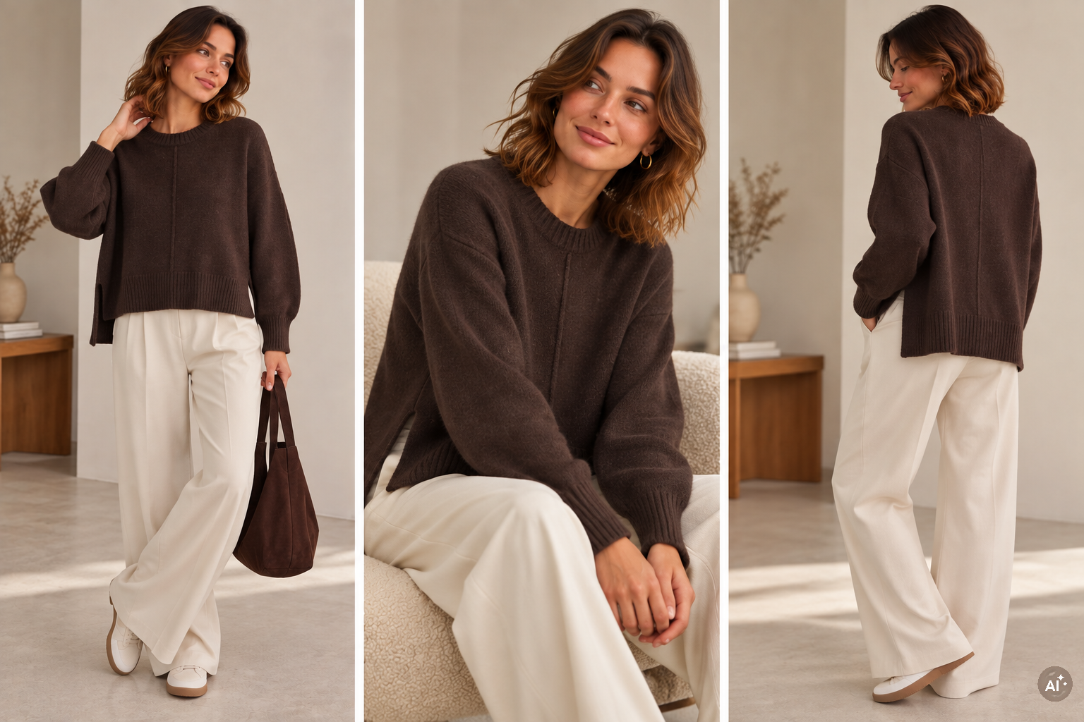 Pull en Cachemire Marron – Image 4