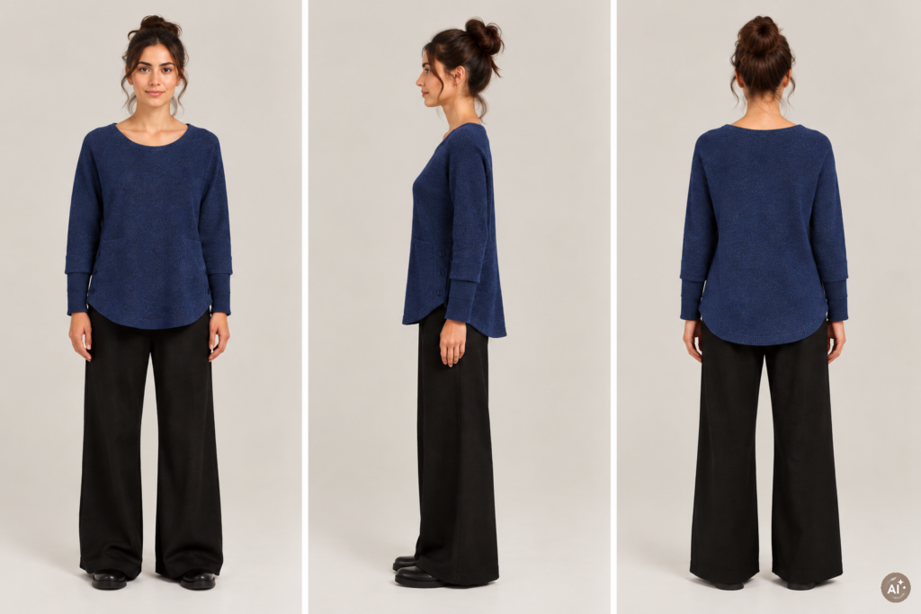 Pull Cachemire bleu – Image 4