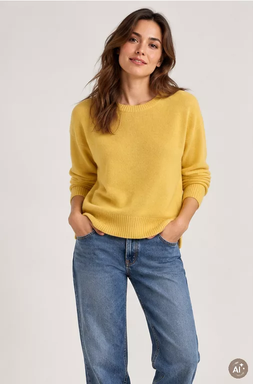 Pull en cachemire jaune