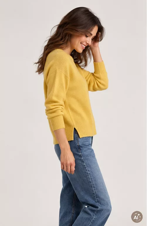 Pull en cachemire jaune