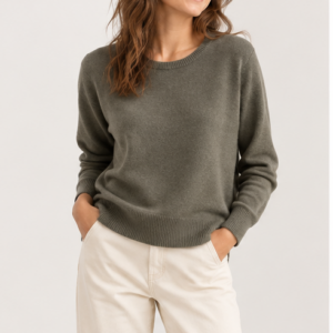 Pull en cachemire kaki
