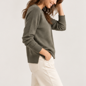 Pull en cachemire kaki