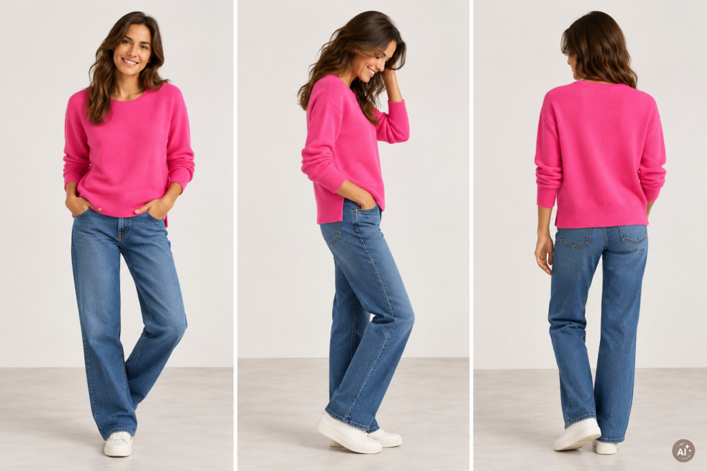 Pull cachemire rose fluo – Image 3