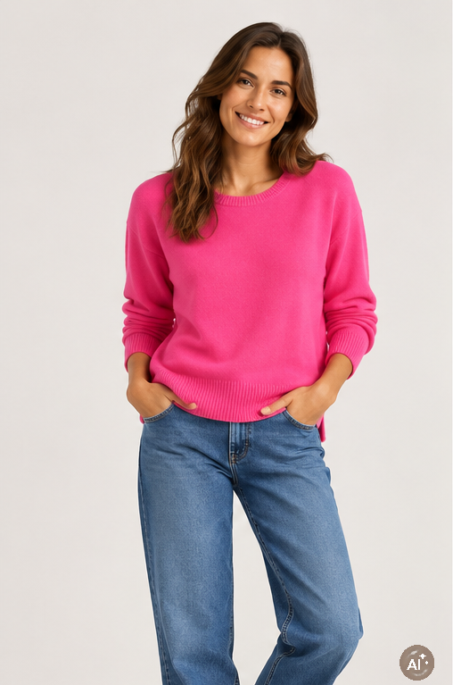 Pull cachemire rose fluo – Image 2