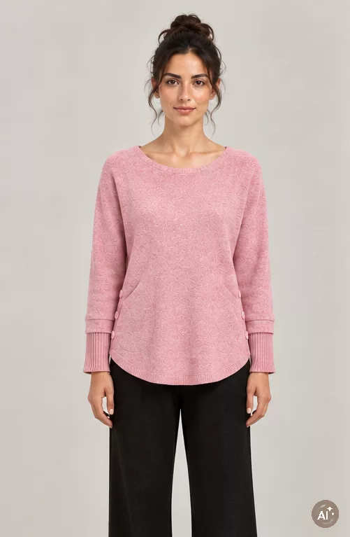 Pull Cachemire rose poudré