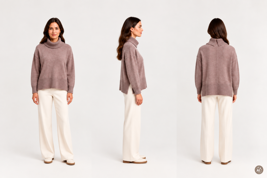 Pull col roulé en cachemire épais – Image 7