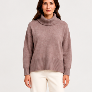 Pull col roulé en cachemire épais