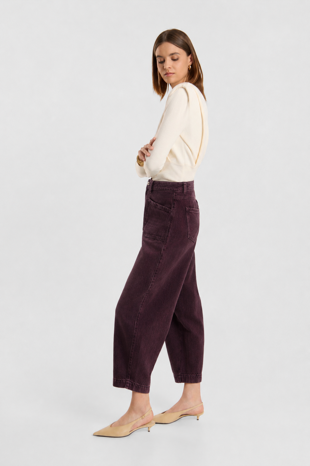 Jeans Barrel Bordeaux – Image 3