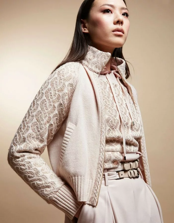 Blouson zippé Rose poudré