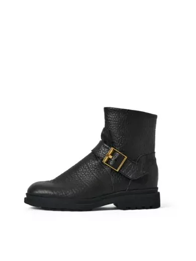 Bottines à boucle en cuir