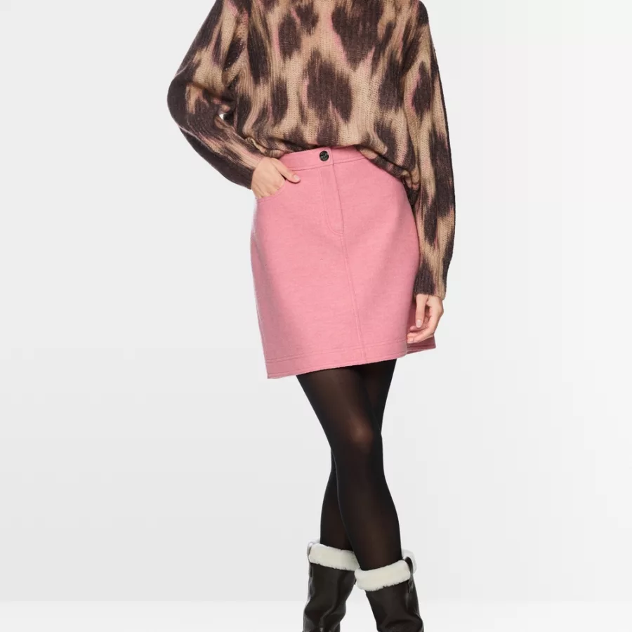 Jupe en laine vierge rose