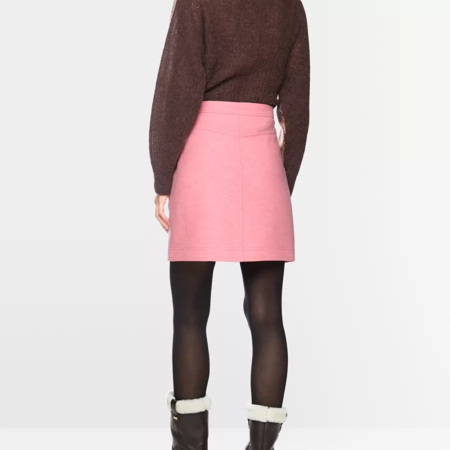 Jupe en laine vierge rose