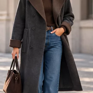 Manteau femme en laine coupe trapèze Tartina – 2 coloris