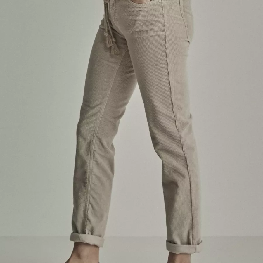 Pantalon en velours ivoire
