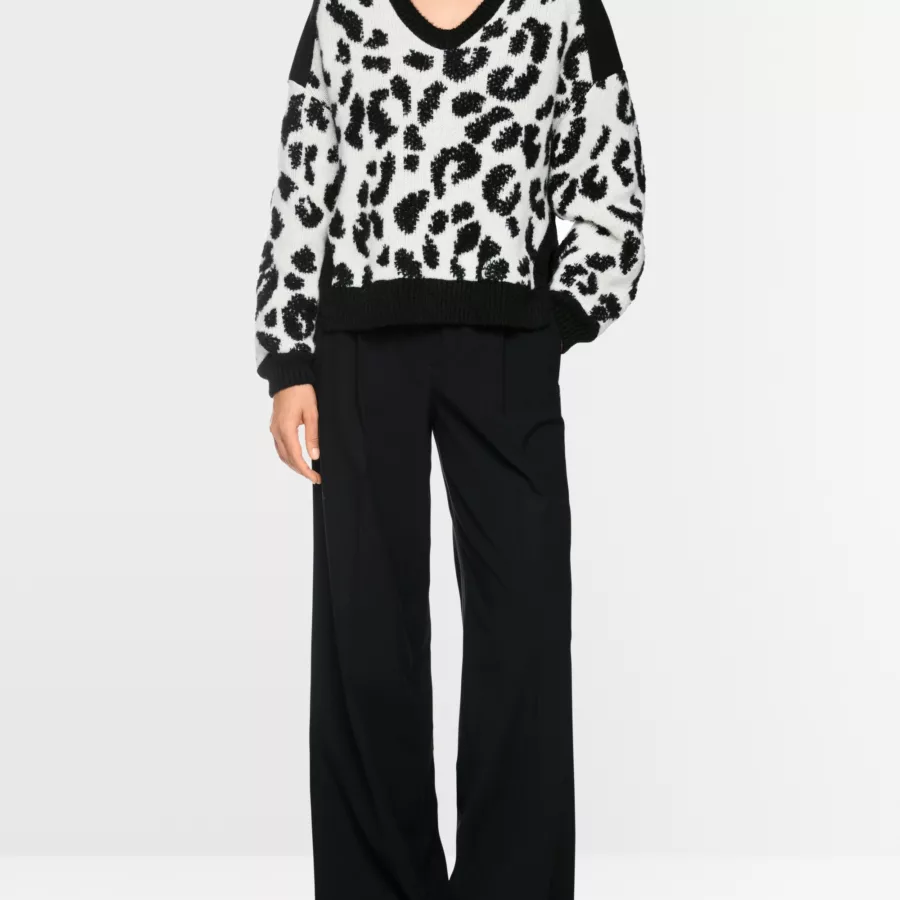 Pull léopard noir et blanc de Marc Cain