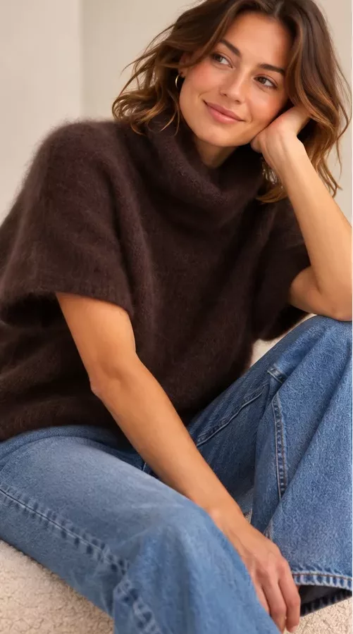 Pull sans manche en racoon 2 coloris
