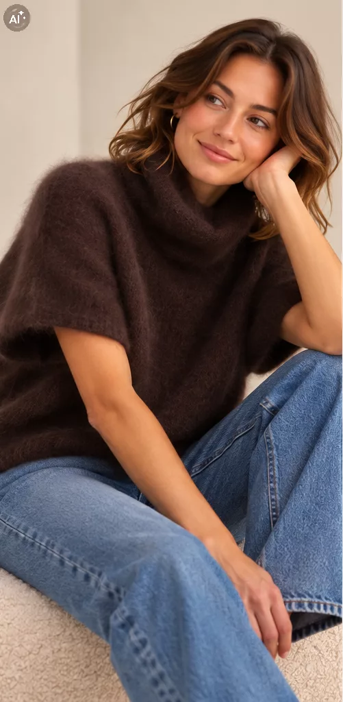Pull sans manche en racoon 2 coloris