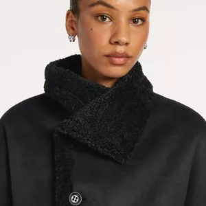 Veste courte noire réversible bouclette ou nubuck